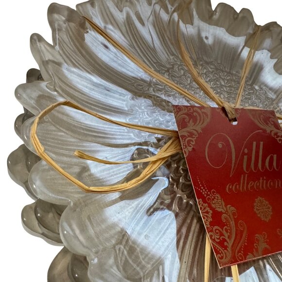 Sunflower Shape Plate Set Glass Glazed Cream Made in Turkey Villa Collection - Picture 12 of 13